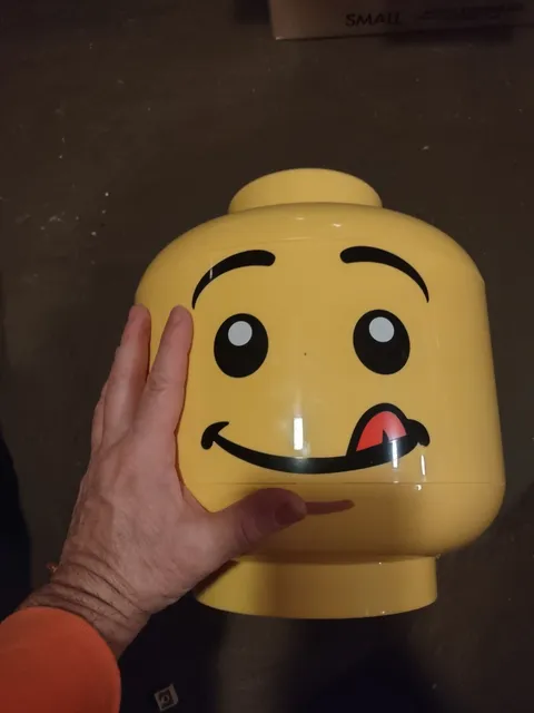Lego Head Minifigure Tote Storage Bucket