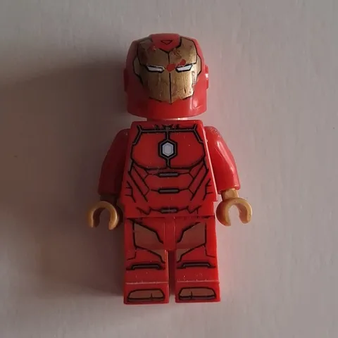 LEGO Iron Man Minifigure Minifig Red Armor Suit Figure w/ SCUFFED Helmet