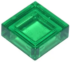 LEGO 100x Trans-Green Tile 1 x 1 inv.602