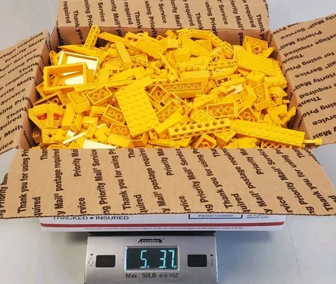 LEGO Yellow Pieces Bulk Lot 5 Lbs Bricks Blocks Plates Random Assorted Parts 