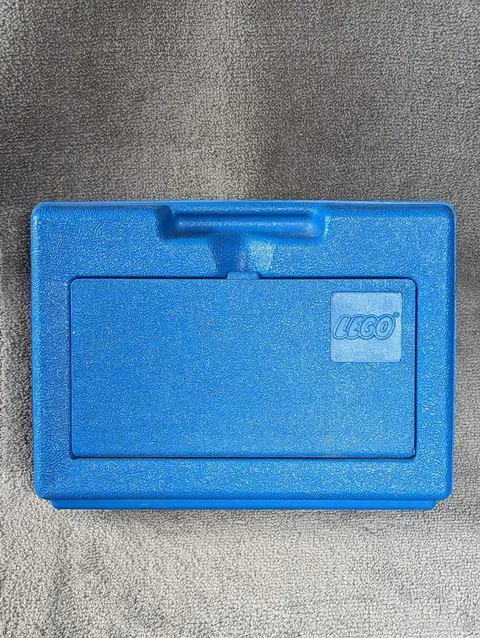 Vintage LEGO Carrying Storage Case 1983 Blue Hard Plastic Box Bin Genuine