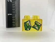 Duplo 2x2 GEMS ROCKS Green Brick 10824 Photo Picture Clear Translucent Yellow