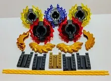 LEGO Ninjago Spinners & Base Track Brick Etc Lot of 5 Red Blue Yellow Gold New!