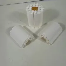 Lego Qty 4 - White - 87926 Cylinder Half 3 x 6 x 6 with 1 x 2 Cutout