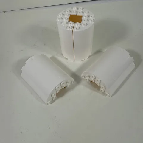 Lego Qty 4 - White - 87926 Cylinder Half 3 x 6 x 6 with 1 x 2 Cutout