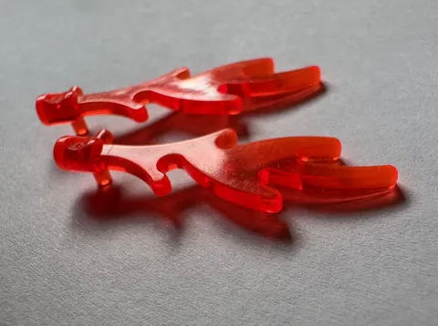 Vintage LEGO Trans Orange Flame 6126 Castle Dragon Fire Pieces Lot of 2