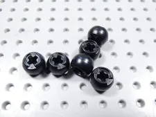 LEGO Lot of 6 Black Technic Ball Joints w/ Through Axle Hole BH
