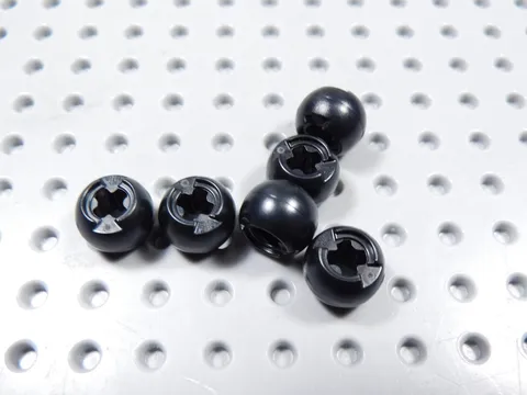 LEGO Lot of 6 Black Technic Ball Joints w/ Through Axle Hole BH