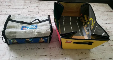 Lot Lego City Zipbin Play Basket Storage & Play Mat Star Wars Battle Bridge Case