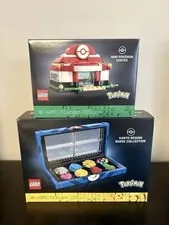 Lego Pokemon Kanto Region Badge Collection 40892 & Mini Pokemon Center 40911