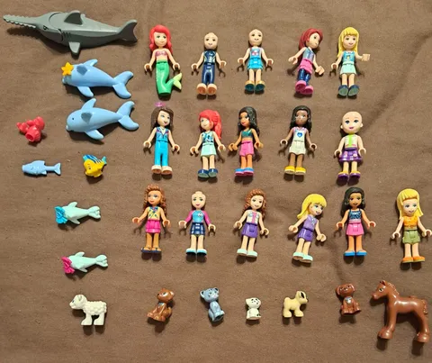 LEGO Minifigure Lot of 16 Friend Figures & 15 animals