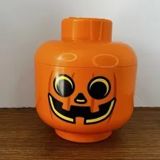 Lego Pumpkin Storage Head Container Halloween Display