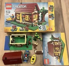 LEGO Creator Log Cabin 3 in 1 Set 5766 INCOMPLETE w/ Minifig Box Manual