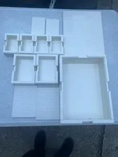 LEGO IKEA Bygglek White Storage Container Box Lot With Baseplates Plastic