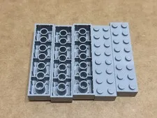 LEGO Parts - Light Bluish Gray Brick 2 x 8 - No 3007 - QTY 5