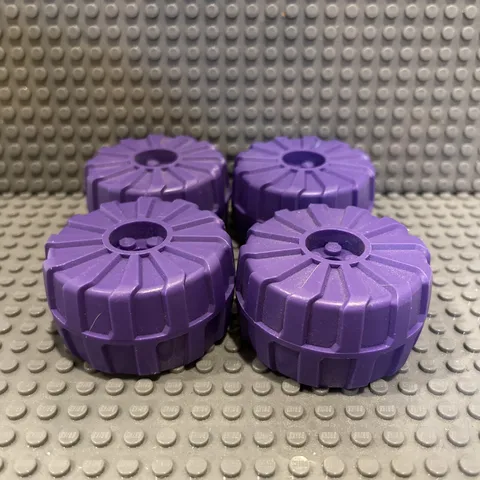LEGO Technic - 4 x Hard Plastic Wheel - Large - Purple - 2515