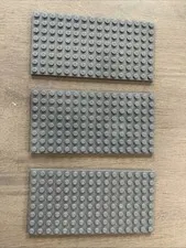 LEGO 3865 Dark Bluish Gray Baseplate 8 x 16 - 3 Pieces