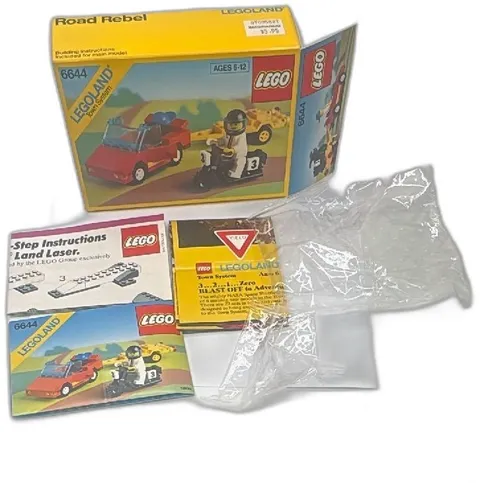 LEGO 6644 Road Rebel Legoland Town System 1990 Box Instructions Vintage Set