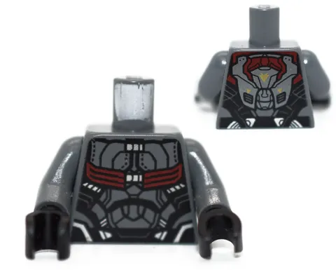 LEGO Minifigure Torso Falcon 76104 Dark Gray Armored Flight Suit Red 6223350