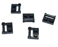 5 LEGO Black 1x2 Modified Plate with Bar Handle on Side grip rung 48336 4225201