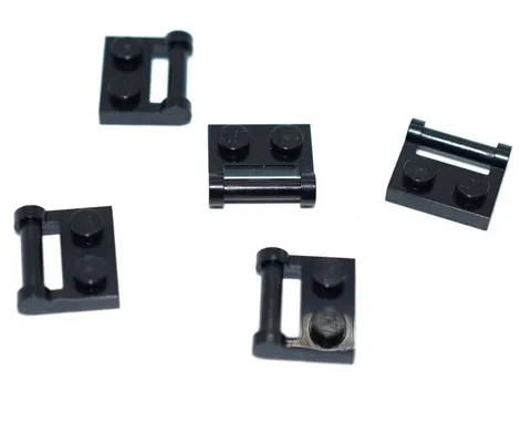 5 LEGO Black 1x2 Modified Plate with Bar Handle on Side grip rung 48336 4225201