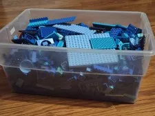 Lot of blue mixed LEGOs