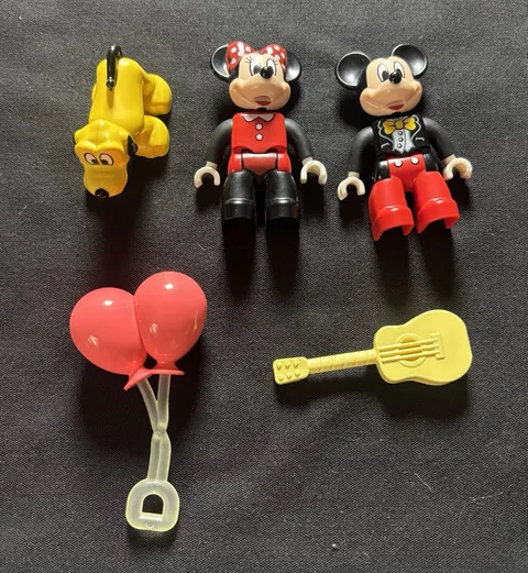 LEGO DUPLO Disney Mickey & Minnie Mouse Pluto Minifigure Lot Guitar Balloons