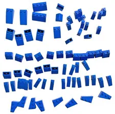 LEGO Blue Specialty Parts Lot - Modified Bricks, Slopes, Technic, Plates MOC