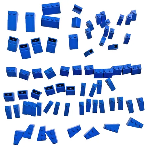 LEGO Blue Specialty Parts Lot - Modified Bricks, Slopes, Technic, Plates MOC