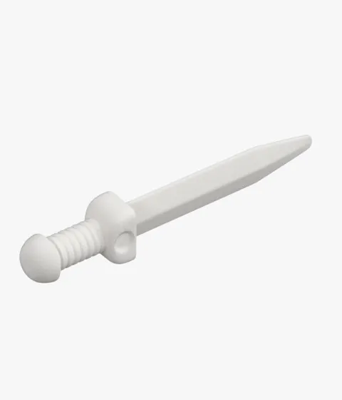 Lego Minifigure, Weapon Sword, Roman Gladius with Thick Crossguard White White