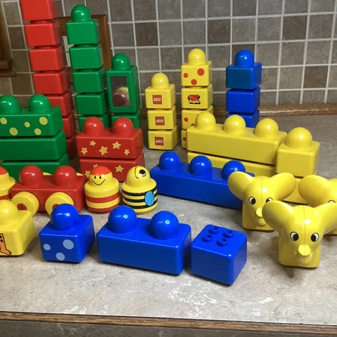 Vintage LEGO Duplo Primo  Blocks Lot of 48-EUC