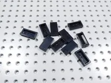 LEGO Lot of 10 Black 1x2 Smooth Tile Plates BF