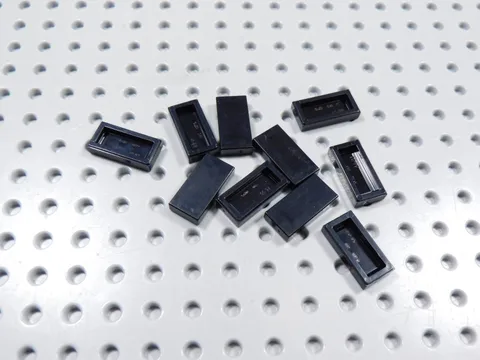 LEGO Lot of 10 Black 1x2 Smooth Tile Plates BF