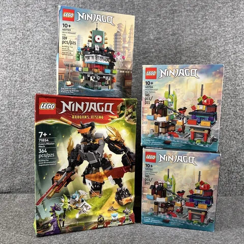 LEGO NINJAGO 4 Set Bundle Micro Ninjago City Markets Cole's Mission Mech NIB