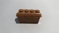 Lego Container, Treasure Chest Thin Hinge Curved Lid 4738ac01 Medium Nougat