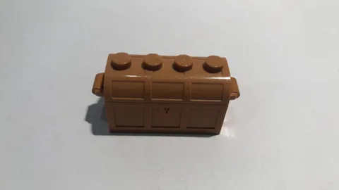 Lego Container, Treasure Chest Thin Hinge Curved Lid 4738ac01 Medium Nougat