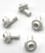 Lego 5 New White Bars 1L with Angled Hollow Stud Parts