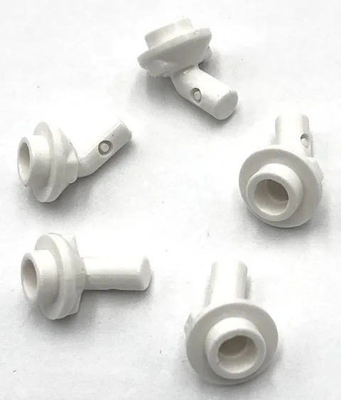 Lego 5 New White Bars 1L with Angled Hollow Stud Parts
