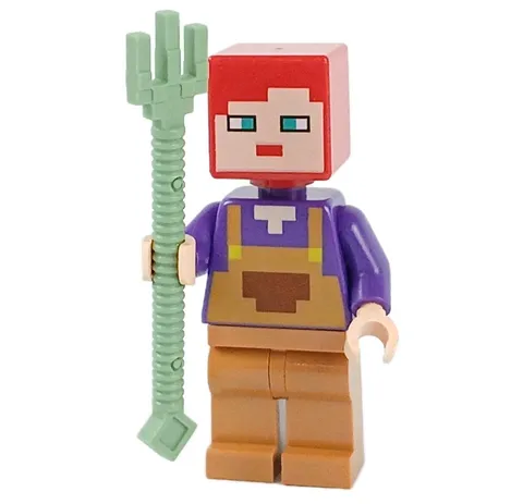 LEGO® FARM HAND  Minifigure™ with Trident min099 Minecraft