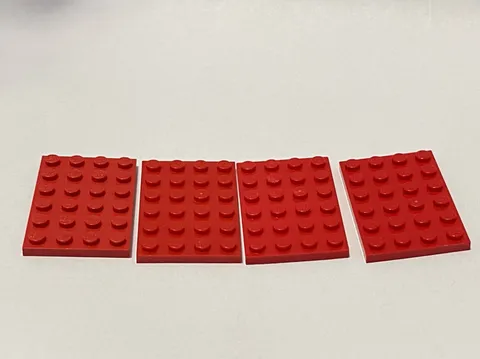 Lego 3032 Red Replacement Add-on Pieces Parts Lot of 4