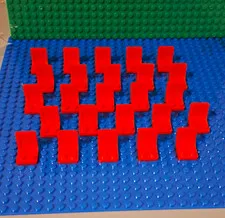 Red LEGO Minifigure, Utensil Seat / Chair 2 x 2 (Part 4079). Lot Of 25