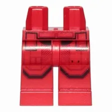 LEGO Red Hips and Legs with SW Sith Trooper Black Markings Armor