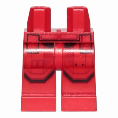 LEGO Red Hips and Legs with SW Sith Trooper Black Markings Armor