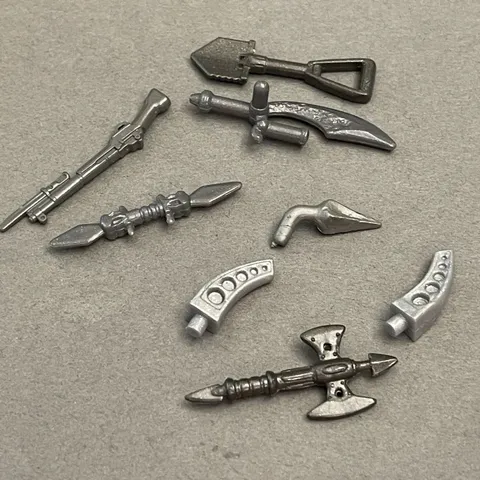 Lego Weapons Silver Gray Charcoal Replacement Parts Pieces Lot of 8