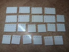 LEGO BULK LOT OF 21 WHITE MODIFIED TILES STUDS ON EDGES 4X4 4X6 6X12