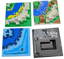 Vintage LEGO Raised Baseplate Lot of 4 32x32 Space Aquazone Pirates 6024 2552