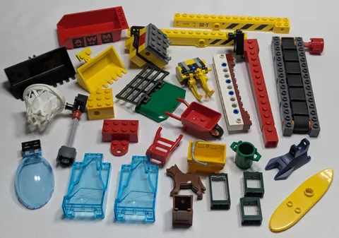 LEGO Parts & Pieces Construction Sports Crane Printed Sticker Transparent Lot