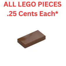 LEGO Tile 1x2 with Groove Reddish Brown 3069 - Genuine LEGO Parts Pieces Bulk