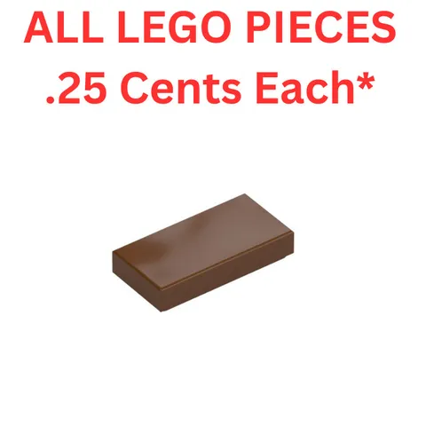 LEGO Tile 1x2 with Groove Reddish Brown 3069 - Genuine LEGO Parts Pieces Bulk