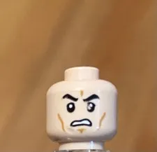 LEGO Light Nougat Flesh Minifig Head, Angry Upset Mean With Bated Teeth &  Lines